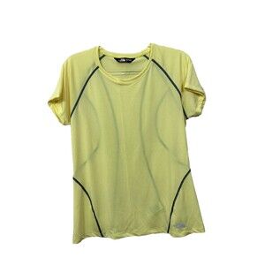 The North Face Shirt Womens Medium Yellow Short Sleeve Running Gym Athletic Tee